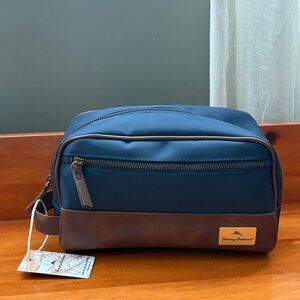 Tommy Bahama Navy and Brown Toiletry Bag